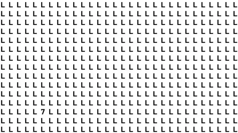 Observation Skill Test: If you have Eagle Eyes Find the number 7 among L in 12 Seconds?