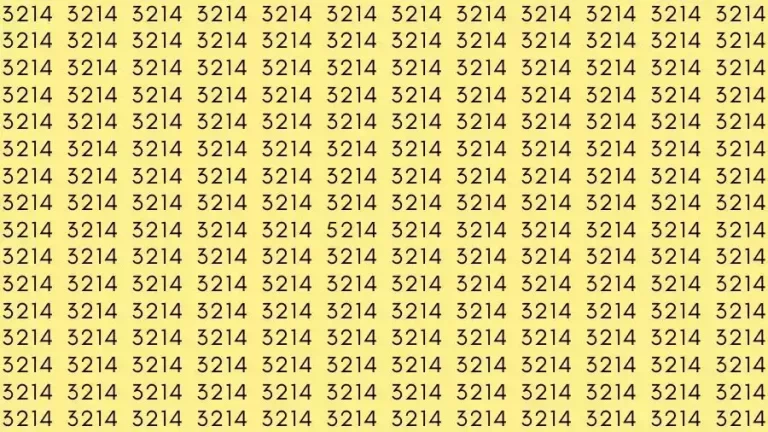 Observation Skills Test: If you have Eagle Eyes Find the number 5214 among 3214 in 12 Seconds?