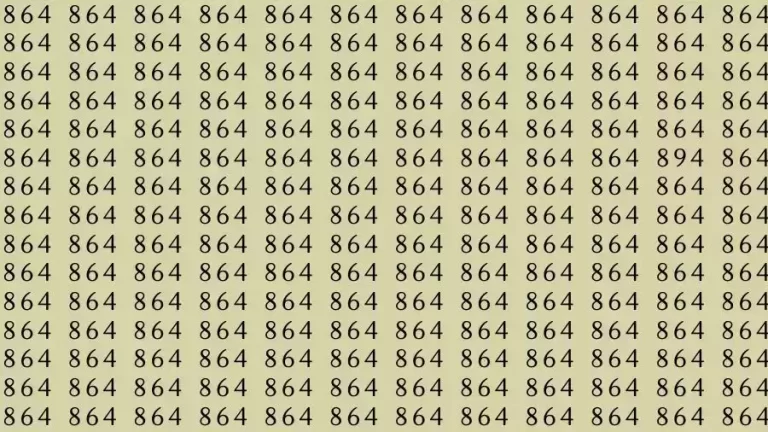 Optical Illusion Brain Test: If you have Eagle Eyes Find the number 894 among 864 in 10 Seconds?