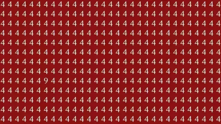 Optical Illusion Brain Test: If you have Eagle Eyes Find the number 9 among 4 in 15 Seconds?