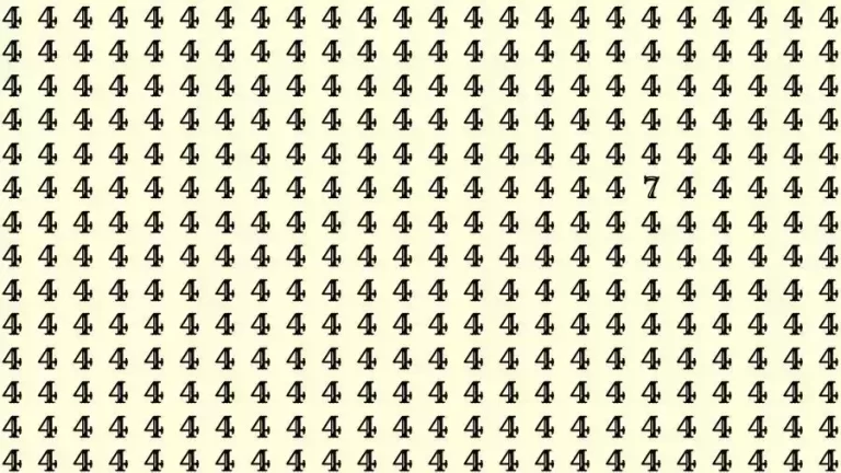 Optical Illusion Brain Test: If you have Eagle Eyes Find the number 7 among 4 in 12 Seconds?