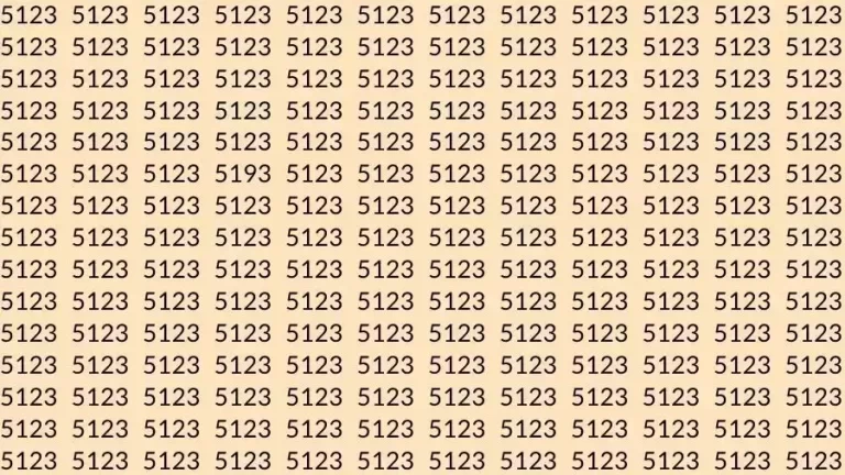 Observation Skills Test: If you have Eagle Eyes Find the number 5193 among 5123 in 10 Seconds?