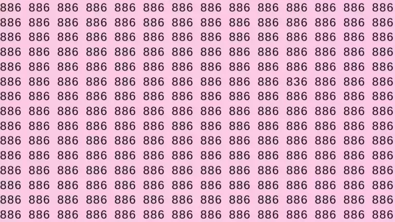 Optical Illusion Brain Test: If you have Eagle Eyes Find the number 836 among 886 in 15 Seconds?