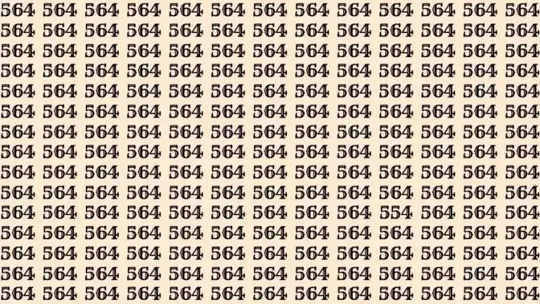 Observation Skills Test: If you have Eagle Eyes Find the number 554 among 564 in 12 Seconds?