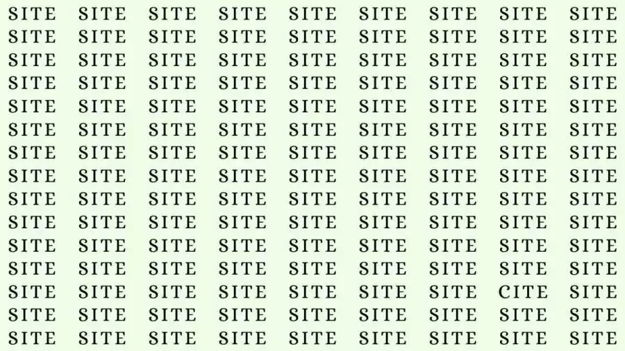 Observation Skill Test: If you have Eagle Eyes find the word Cite among Site in 12 Secs