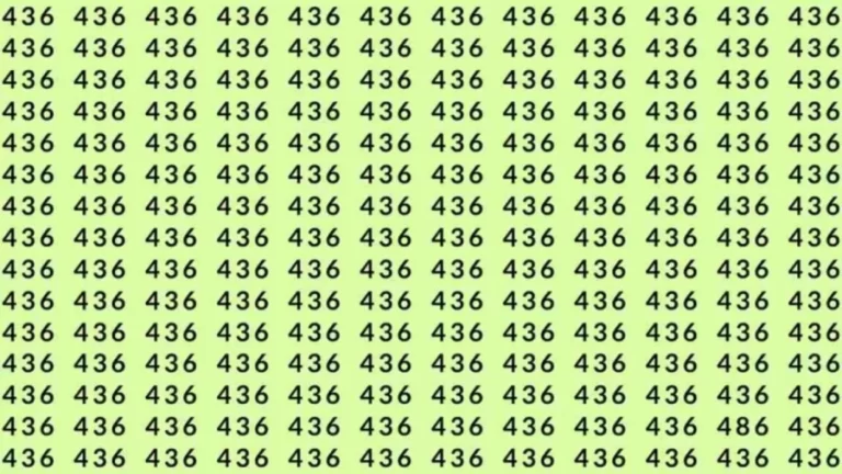 Observation Skills Test: If you have Sharp Eyes Find the number 486 among 436 in 12 Seconds?