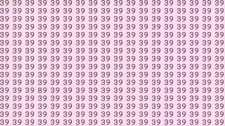 If you have Eagle Eyes Find the number 89 among 39 in 12 Seconds