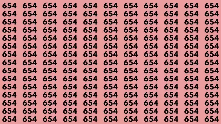 Observation Brain Teaser: If you have Eagle Eyes Find the Number 664 among 654 in 10 Secs