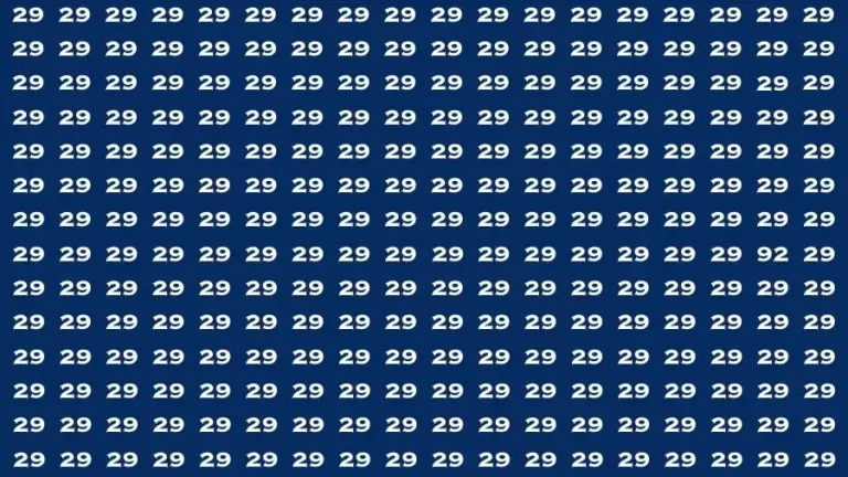 Observation Brain Test: If you have Eagle Eyes Find the number 92 among 29 in 15 Secs