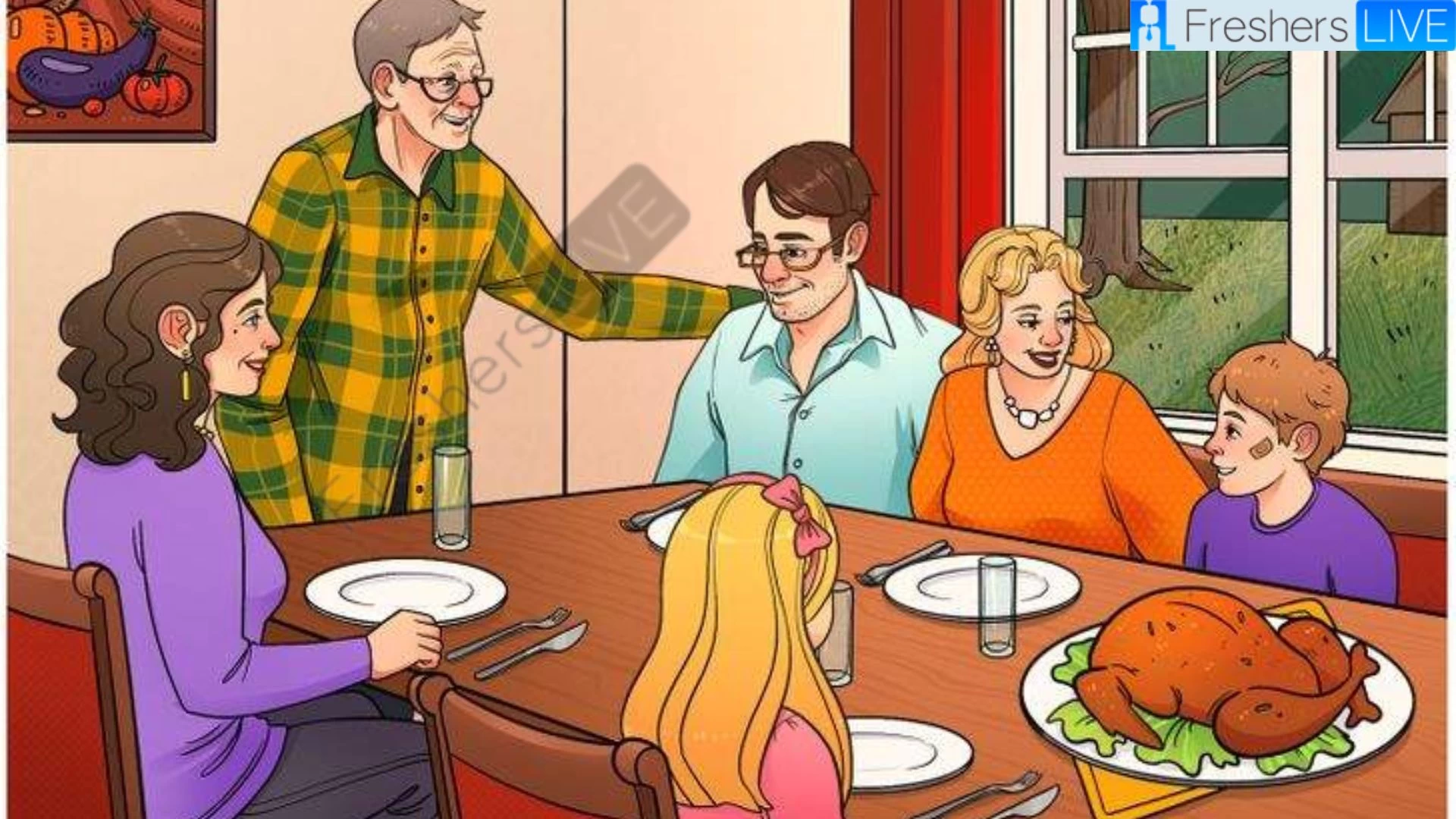 Only Genius Can Spot the mistake in the family's dining room picture in 10 Secs