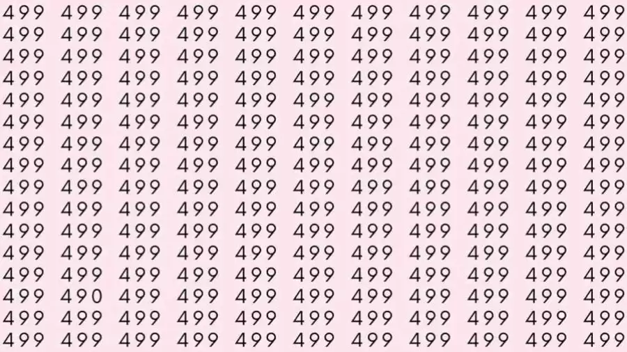 Optical Illusion: If you have hawk eyes find 490 among 499 in 12 Seconds?