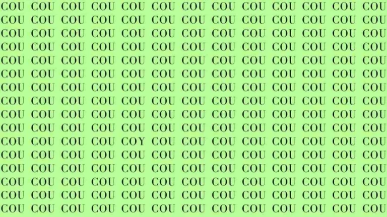 Optical Illusion Brain Test: If you have Eagle Eyes find the Word Coy among Cou in 10 Secs