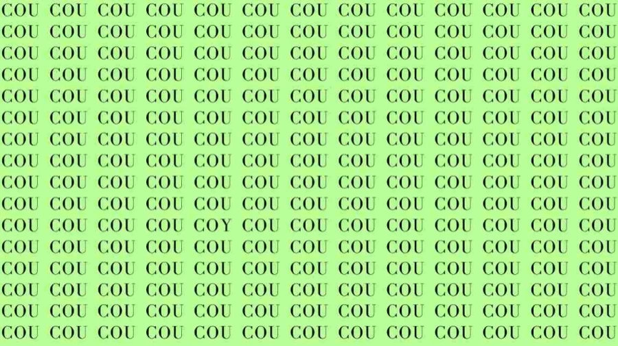 Optical Illusion Brain Test: If you have Eagle Eyes find the Word Coy among Cou in 10 Secs