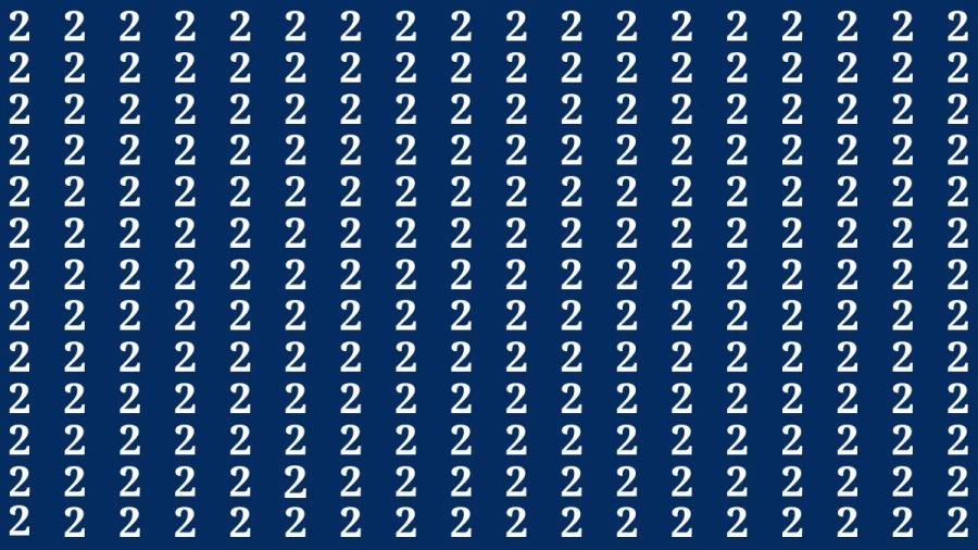 Observation Brain Test: If You Have Hawk Eyes Find 8 among the 2s within 20 Seconds?