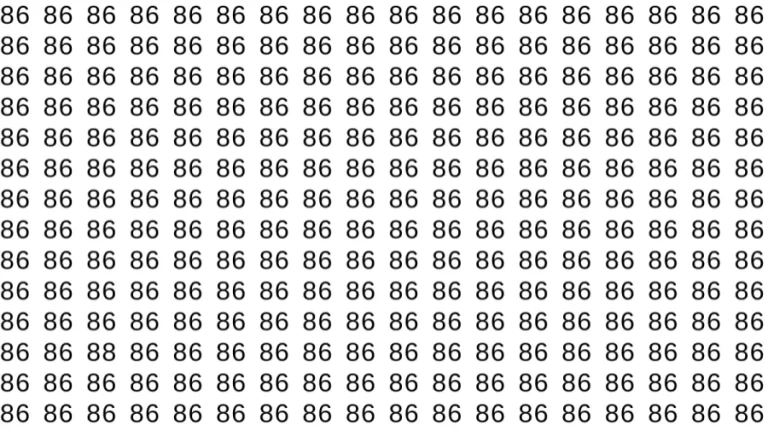 Observations Skills Test: If you have Sharp Eyes Find the number 88 among 86 in 7 Seconds?