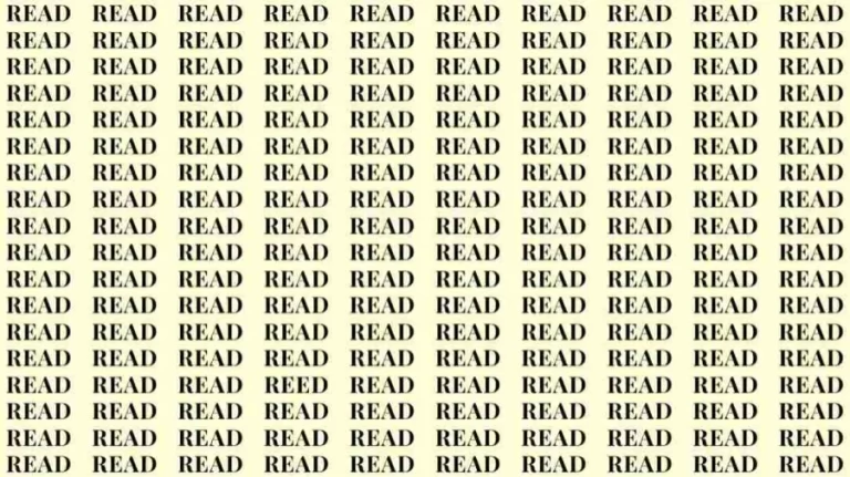 Observation Skill Test: If you have Eagle Eyes find the Word Reed among Read in 08 Secs