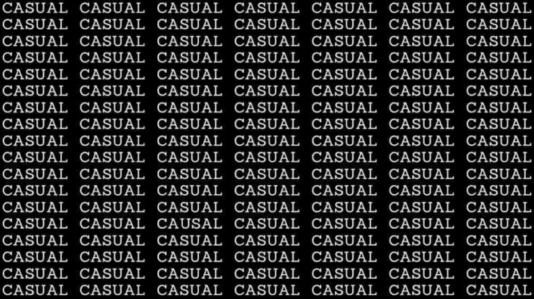 Observation Skill Test: If you have Eagle Eyes find the Word Causal among Casual in 05 Secs