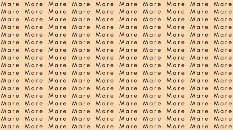 Optical Illusion Brain Test: If you have Eagle Eyes find the Word More among Mare in 12 Secs