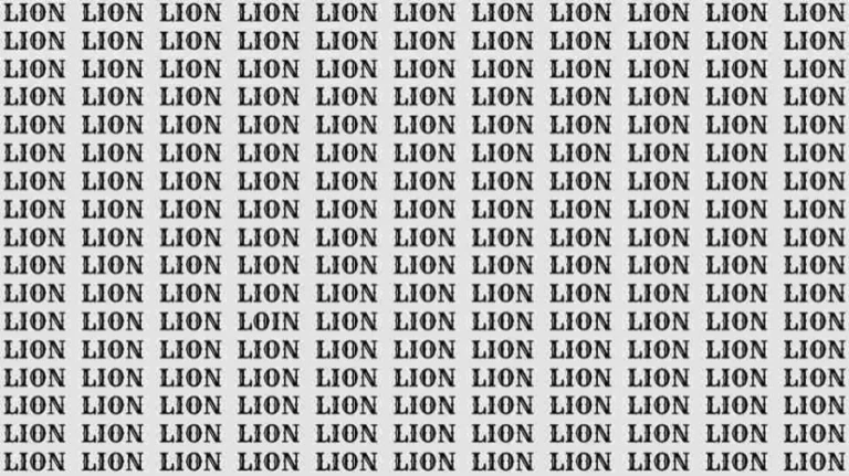 Optical Illusion Brain Test: If you have Eagle Eyes find the Word Loin among Lion in 15 Secs