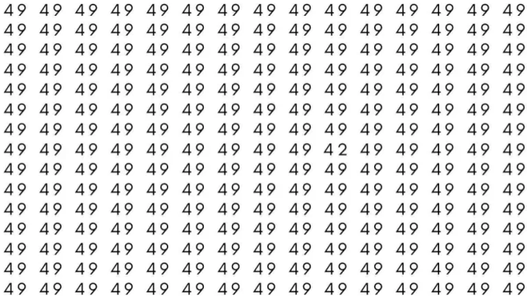 Observation Skill Test: If you have Sharp Eyes Find the number 42 among 49 in 12 Seconds?