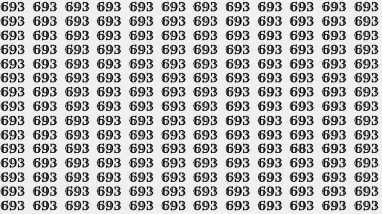 Optical Illusion: If you have Eagle Eyes Find the number 683 among 693 in 8 Seconds?