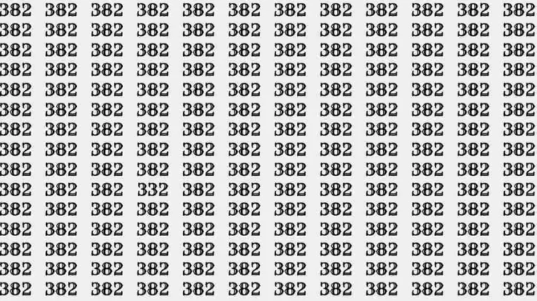 Optical Illusion Test: If you have Hawk Eyes Find the number 332 among 382 in 7 Seconds?