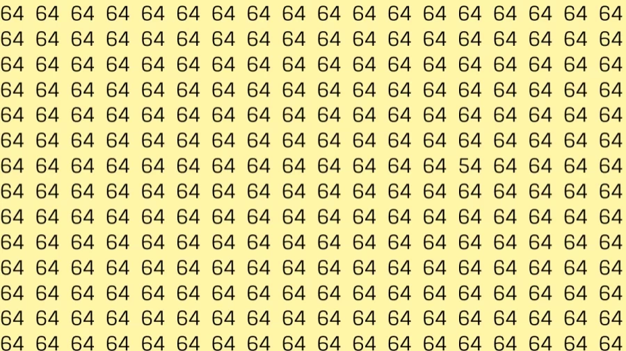 Optical Illusion: If you have Eagle Eyes Find the number 54 among 64 in 8 Seconds?