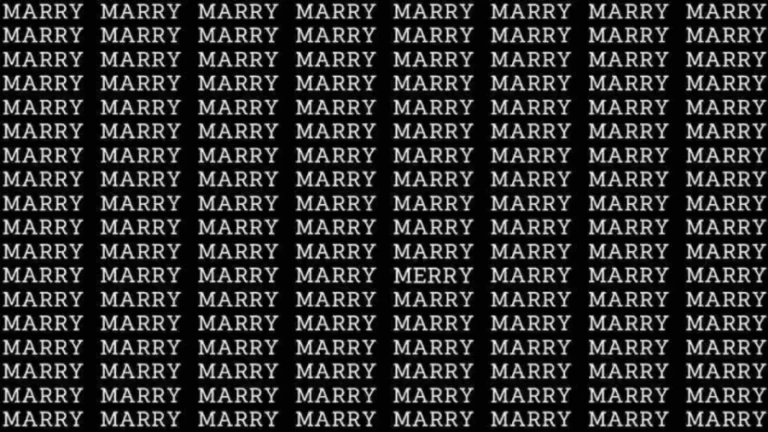 Observation Skills Test: If you have Eagle Eyes find the Word Merry among Marry in 7 Secs