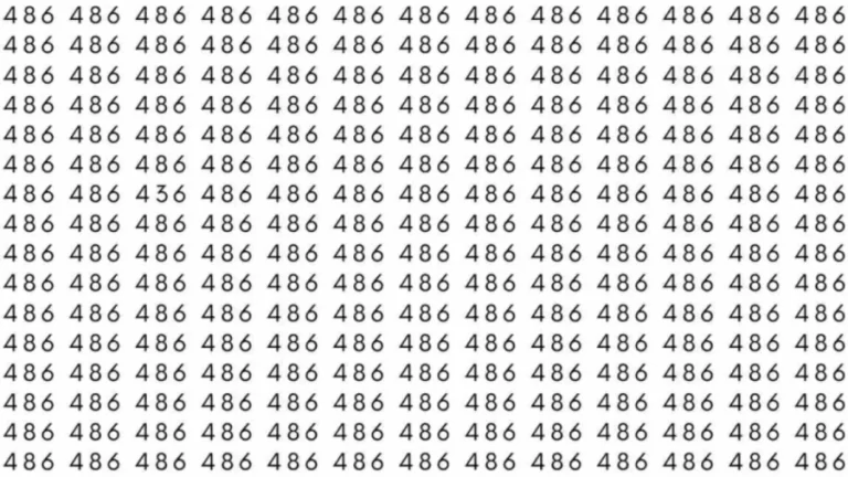 Optical Illusion: If you have Eagle Eyes find the number 436 among 486 in 12 Seconds?