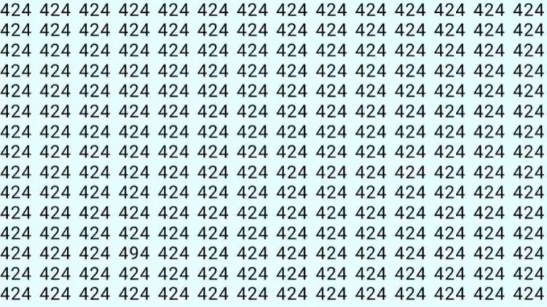 Observation Skills Test: If you have Eagle Eyes find the number 494 among 424 in 9 Seconds?