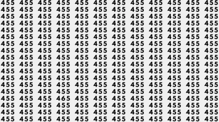 Optical Illusion: If you have Hawk Eyes find the number 465 among 455 in 6 Seconds?