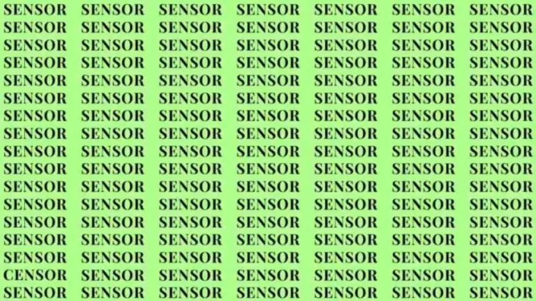 Observation Skill Test: If you have Eagle Eyes find the word Censor among Sensor in 7 Secs