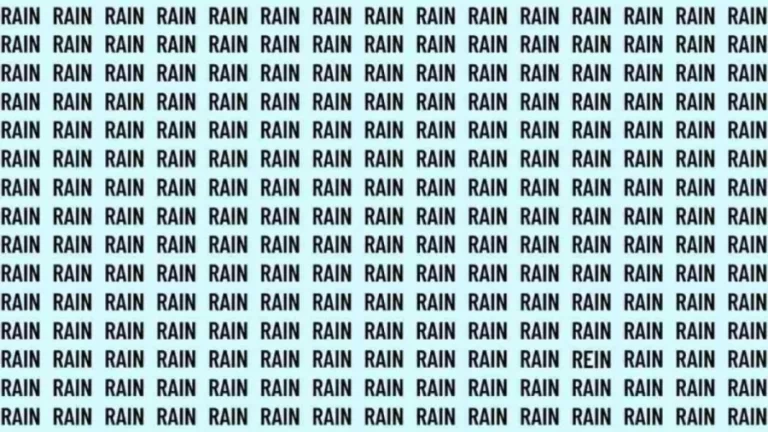 Observation Skill Test: If you have Eagle Eyes find the word Rein among Rain in 10 Secs