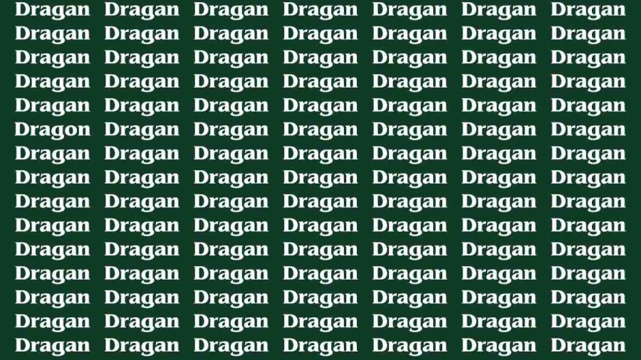 Brain Test: If you have Hawk Eyes Find the Word Dragon in 15 Secs