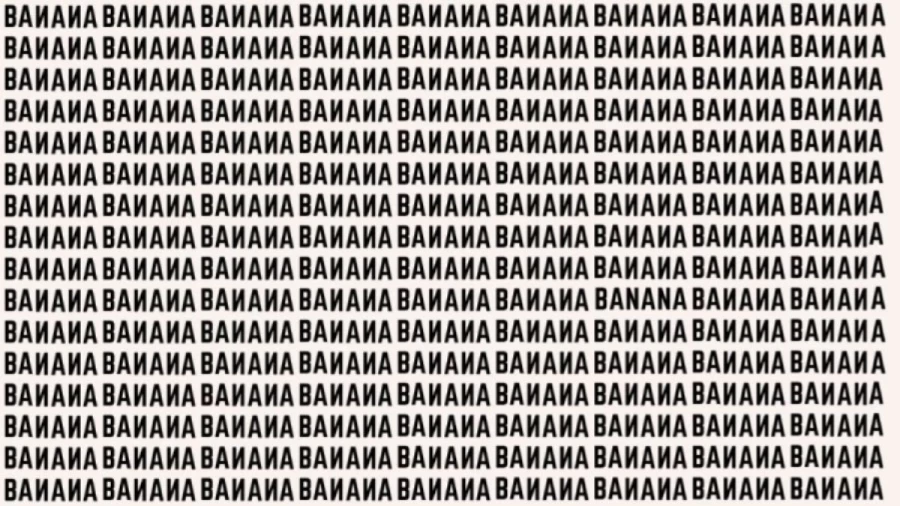 Brain Test: If You Have Sharp Eyes Find The Word Banana In 15 Secs