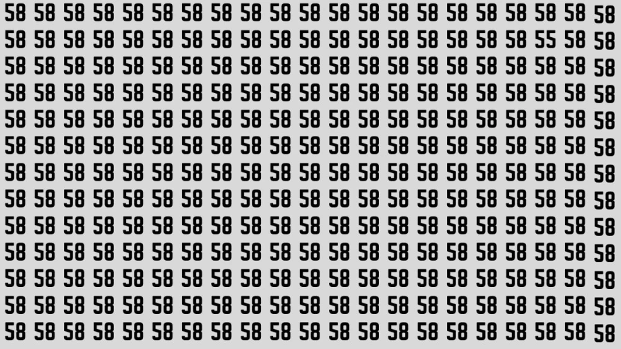 Observation Brain Test: If you have Keen Eyes Find the Number 55 among 58 in 15 Secs