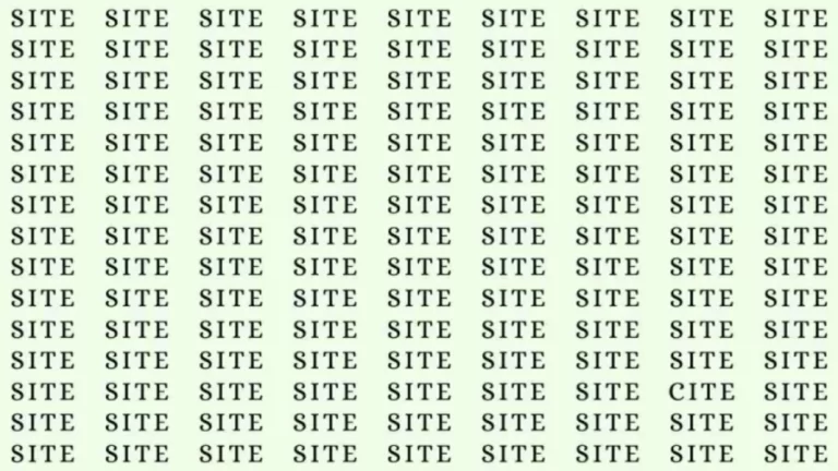 Observation Skill Test: If you have Eagle Eyes find the word Cite among Site in 15 Secs