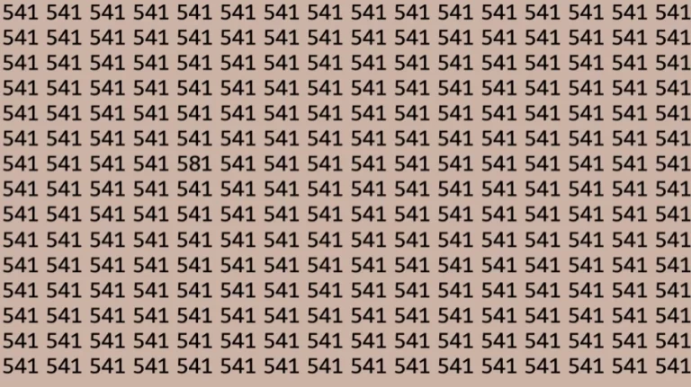 Optical Illusion Brain Test: If you have Hawk Eyes find the Number 581 among 541 in 12 Secs