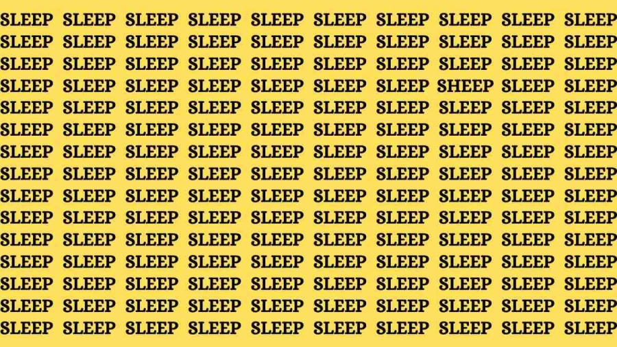 Observation Brain Test: If you have Sharp Eyes Find the Word Sheep among Sleep in 20 Secs