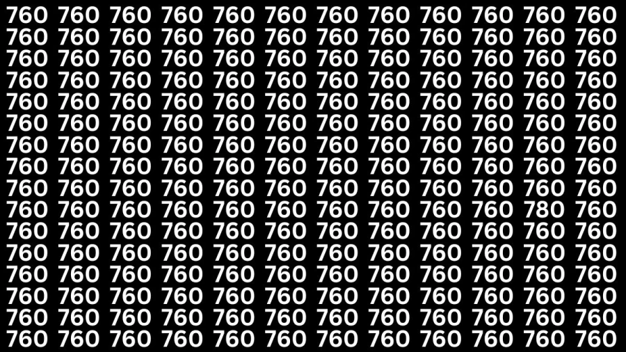 Observation Brain Test: If you have Eagle Eyes Find the Number 780 among 760 in 12 Secs