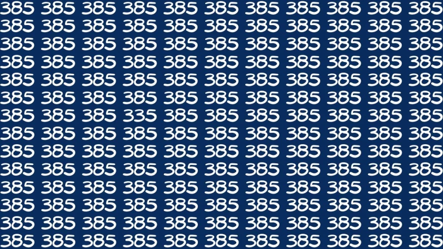 Brain Test: If you have Eagle Eyes Find the Number 335 among 385 in 15 Secs