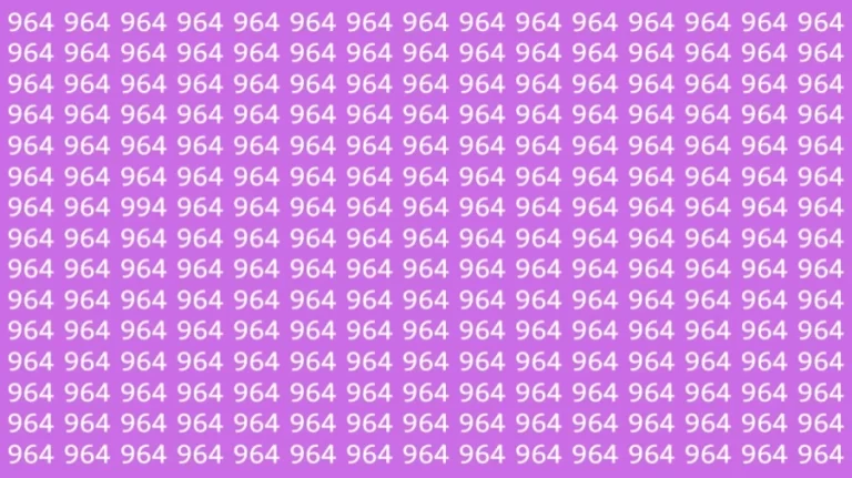 Optical Illusion Brain Test: If you have Eagle Eyes find the Number 994 among 964 in 8 Secs