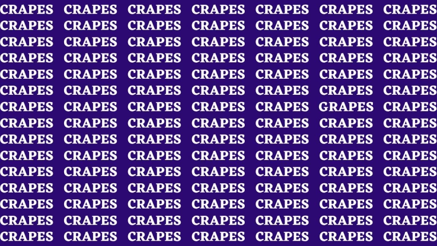 Observation Brain Test: If you have Sharp Eyes Find the Word Grapes in 20 Secs
