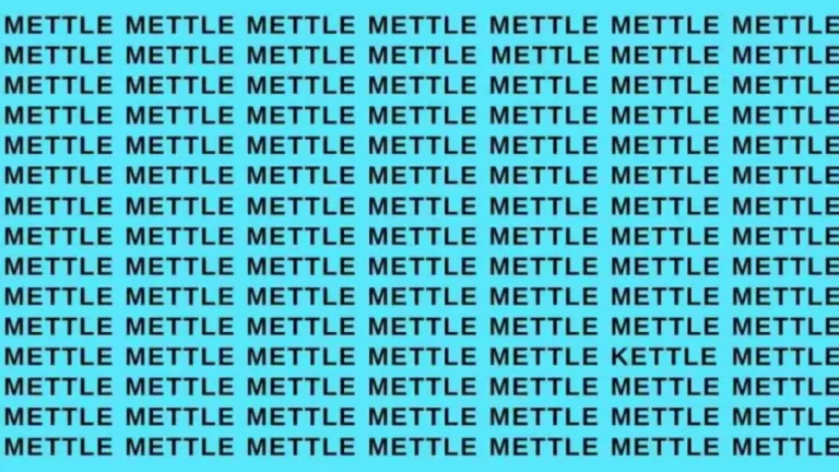 Observation Skill Test: If you have Eagle Eyes find the word Kettle among Mettle in 10 Secs