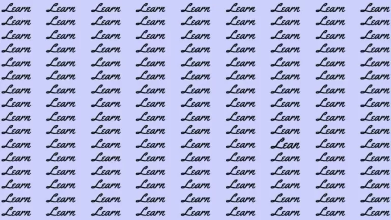 Optical Illusion: If you have Eagle Eyes find the Word Lean among Learn in 6 Secs