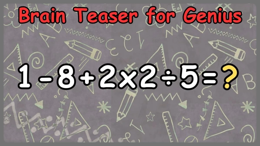 Brain Teaser for Genius: Equate 1-8+2x2÷5