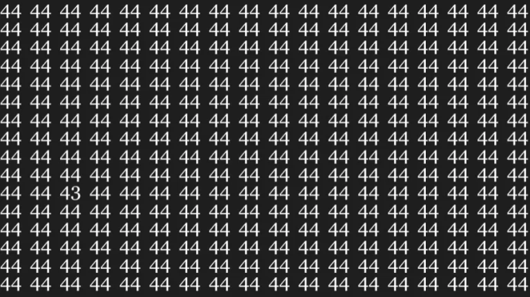 If you have Sharp Eyes find the Number 43 among 44 in 12 seconds