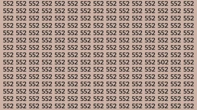 Observation Skill Test: Can you find the Number 502 among 552 in 10 Seconds?