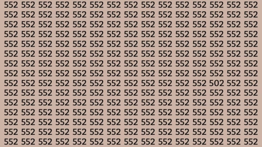 Observation Skill Test: Can you find the Number 502 among 552 in 10 Seconds?
