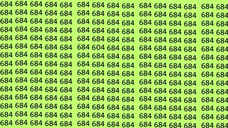 Observation Skill Test: Can you find the Number 604 among 684 in 12 Seconds?